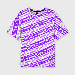 Женская футболка оверсайз Juventus pattern