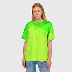 Футболка оверсайз женская Кислотная геометрия лайм, цвет: 3D-принт — фото 2