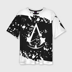 Футболка оверсайз женская Assassins Creed logo краски, цвет: 3D-принт