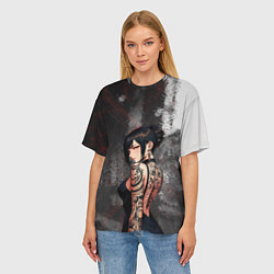 Футболка оверсайз женская Татуированная брюнетка, цвет: 3D-принт — фото 2