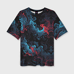 Футболка оверсайз женская Цветные клубы дыма, цвет: 3D-принт