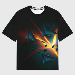 Футболка оверсайз женская Разлом плиты - абстрактная расщелина, цвет: 3D-принт