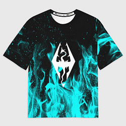Футболка оверсайз женская The elder scrolls neon flame, цвет: 3D-принт