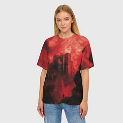 Футболка оверсайз женская Путник под багровым замком, цвет: 3D-принт — фото 2