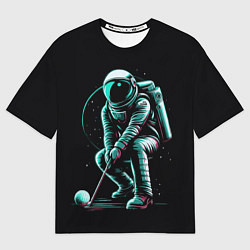 Футболка оверсайз женская Космонавт играет в гольф, цвет: 3D-принт