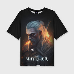 Женская футболка оверсайз The Witcher and fire