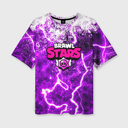 Женская футболка оверсайз Brawl stars storm neon