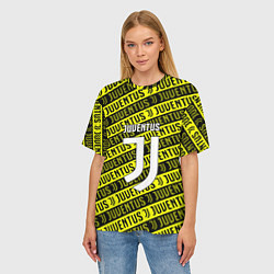 Футболка оверсайз женская Juventus pattern fc, цвет: 3D-принт — фото 2