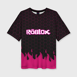 Футболка оверсайз женская Roblox fire pink, цвет: 3D-принт