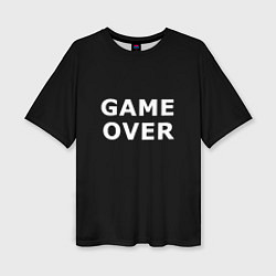 Женская футболка оверсайз Game over white logo