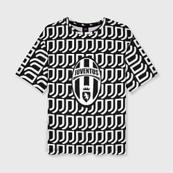 Женская футболка оверсайз Juventus fc pattern