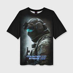 Женская футболка оверсайз Counter strike 2 спецназ