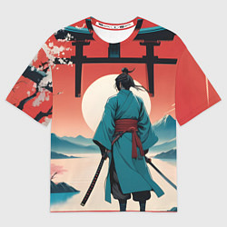 Футболка оверсайз женская Самурай на рассвете, цвет: 3D-принт