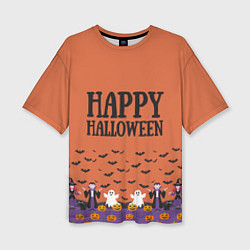 Женская футболка оверсайз Happy Halloween pattern