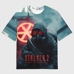 Женская футболка оверсайз Stalker 2 зараженная зона