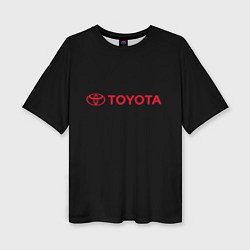 Женская футболка оверсайз Toyota red logo auto