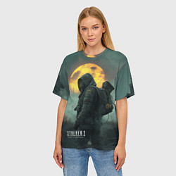 Футболка оверсайз женская Stalker город в тумане, цвет: 3D-принт — фото 2