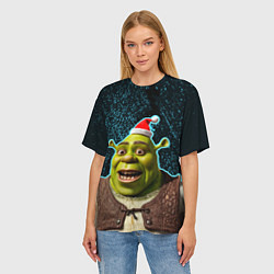 Футболка оверсайз женская New years Shrek, цвет: 3D-принт — фото 2