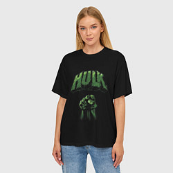 Футболка оверсайз женская Hulk punch, цвет: 3D-принт — фото 2
