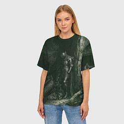 Футболка оверсайз женская Уставший воин после битвы, цвет: 3D-принт — фото 2