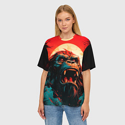 Футболка оверсайз женская King Kong roar, цвет: 3D-принт — фото 2