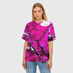 Футболка оверсайз женская Розовый треснувший камень, цвет: 3D-принт — фото 2