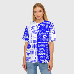 Футболка оверсайз женская Twenty one pilots лого, цвет: 3D-принт — фото 2