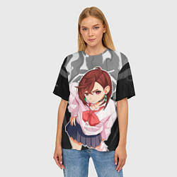 Футболка оверсайз женская Дандадан: Момо Аясэ, цвет: 3D-принт — фото 2