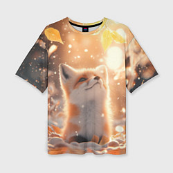 Футболка оверсайз женская Лисица поздней осенью, цвет: 3D-принт