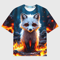 Футболка оверсайз женская Песец в огне, цвет: 3D-принт