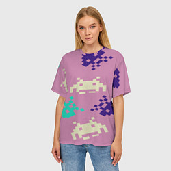 Футболка оверсайз женская Пиксели фильтр, цвет: 3D-принт — фото 2