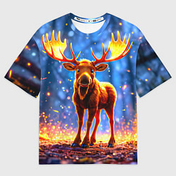 Женская футболка оверсайз Лосенок в лесу