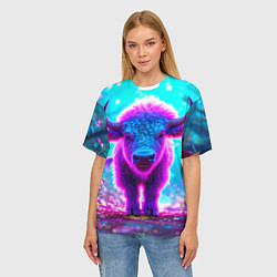 Футболка оверсайз женская Белый буйвол, цвет: 3D-принт — фото 2