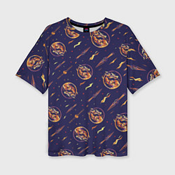 Футболка оверсайз женская Mortal Kombat logo pattern, цвет: 3D-принт