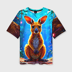 Футболка оверсайз женская Кенгуру в джунглях, цвет: 3D-принт