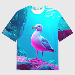 Футболка оверсайз женская Подводная чайка, цвет: 3D-принт
