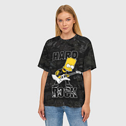 Футболка оверсайз женская Hard Rock барт симпсон, цвет: 3D-принт — фото 2