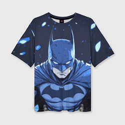 Женская футболка оверсайз Бэтмен в синем цвете