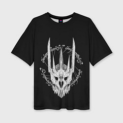 Футболка оверсайз женская Саурон и руны кольца Властелин колец, цвет: 3D-принт