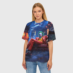 Футболка оверсайз женская Джокер в кресле, цвет: 3D-принт — фото 2