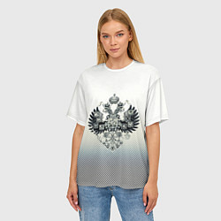 Футболка оверсайз женская Государственный герб Российской империи градиент, цвет: 3D-принт — фото 2