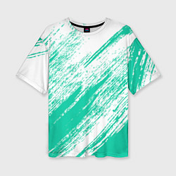 Футболка оверсайз женская The color is turquoise and white, цвет: 3D-принт