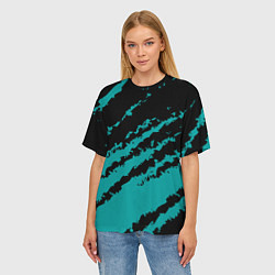 Футболка оверсайз женская The color is black and light blue, цвет: 3D-принт — фото 2