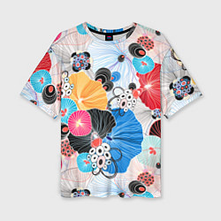 Футболка оверсайз женская Цветы - абстрактные узоры, цвет: 3D-принт