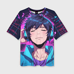 Женская футболка оверсайз Любитель музыки