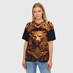 Футболка оверсайз женская Лев узор, цвет: 3D-принт — фото 2