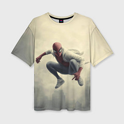 Женская футболка оверсайз Человек паук в прыжке