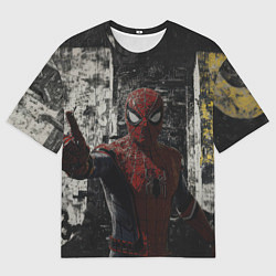 Женская футболка оверсайз Spider man night