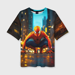 Футболка оверсайз женская Человек паук на старте, цвет: 3D-принт
