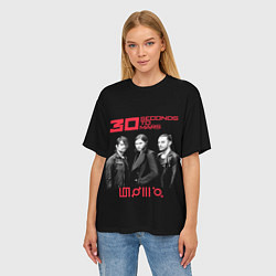 Футболка оверсайз женская 30 Seconds to Mars poster, цвет: 3D-принт — фото 2